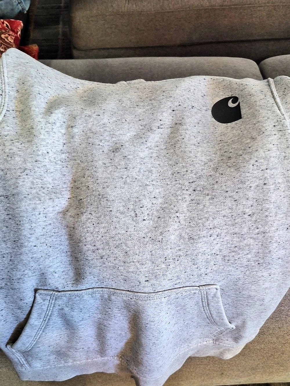 Carhartt Midweight Logo Hooded Sweatshirt Gray Pullover Hoodie